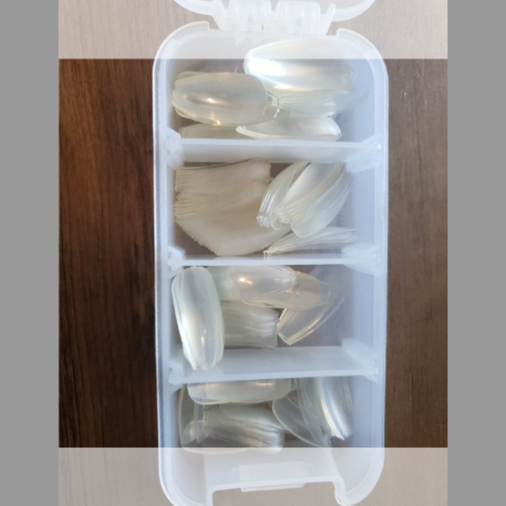 Clear Shapeable Long Acrylic Nails for home nails - NEW In Organizer